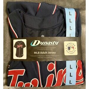 NEW Dynasty MLB Minnesota Twins Size LARGE Mens Button Down Baseball Jersey